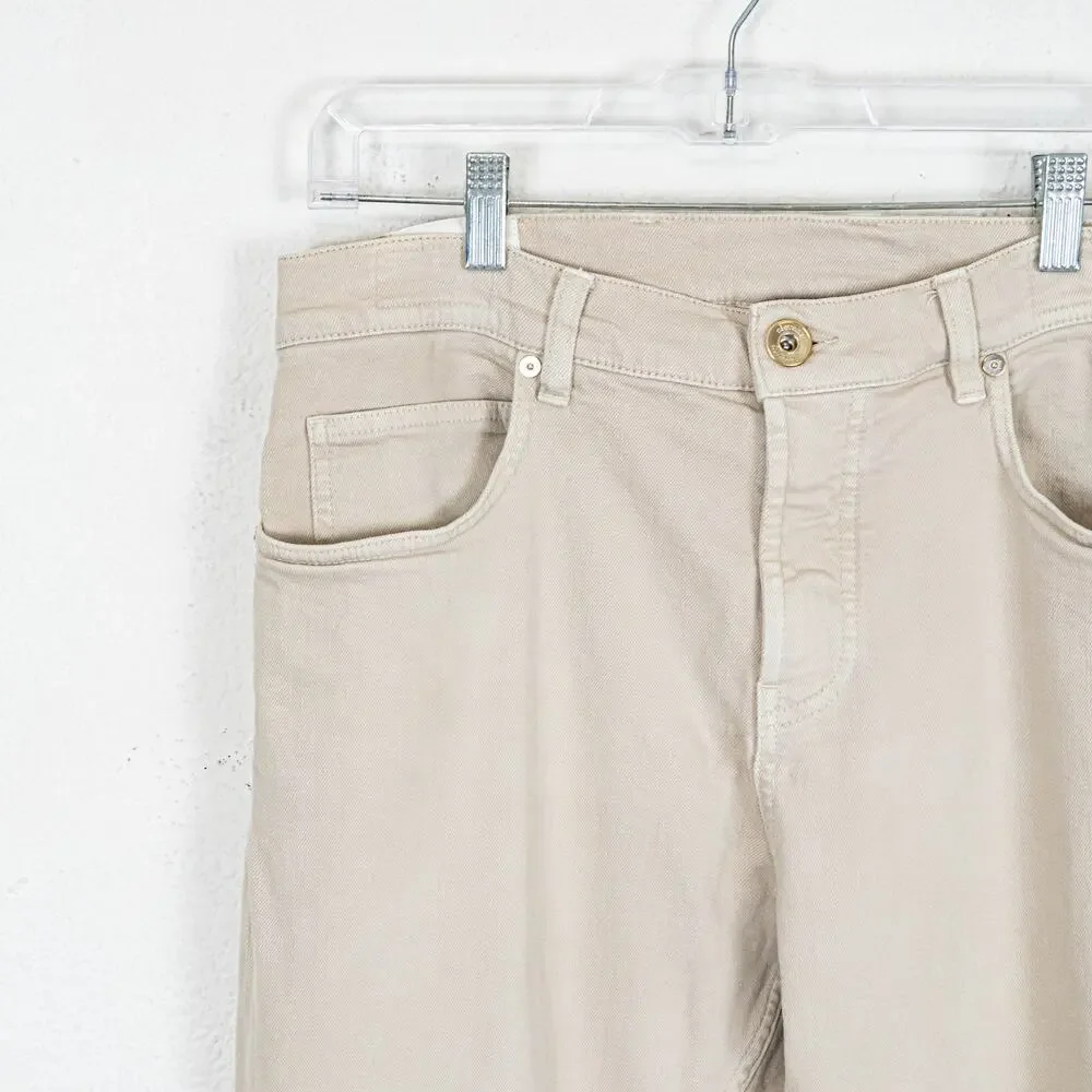 Eleventy Men's Stretch Cotton Denim 5-Pocket Trousers Sand 34